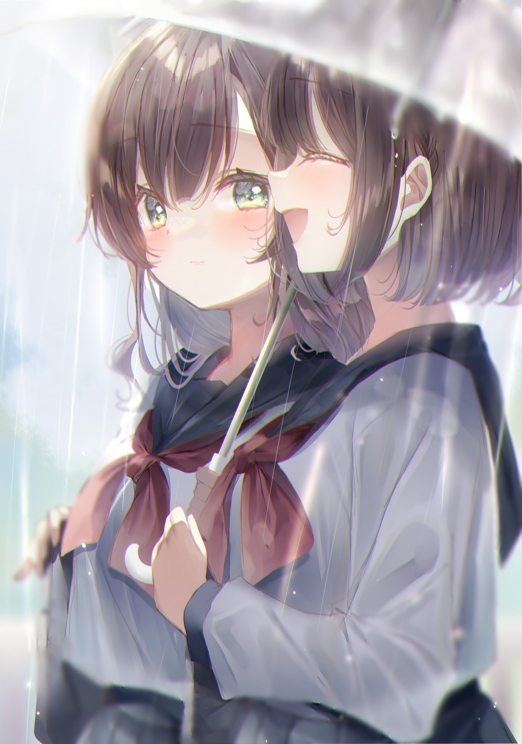 touki matsuri seifuku umbrella yuri 1038446 yande.re